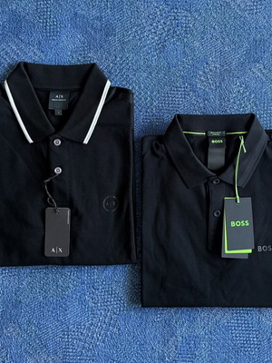 Boss και Armani Exchange πόλο πουκάμισα νέα, μέγεθος M, μαύρα, 100% βαμβάκι