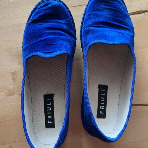 Friuli blue velour ballerinas used, size 36
