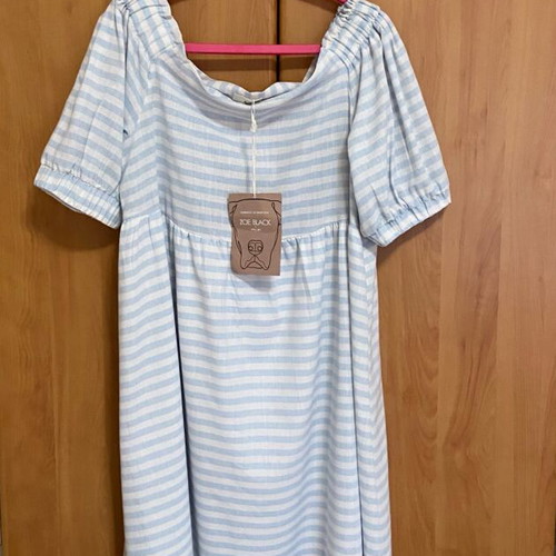 Zoe Black off-shoulder striped dress