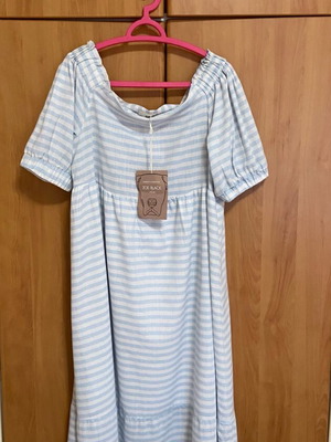 Zoe Black off-shoulder striped dress