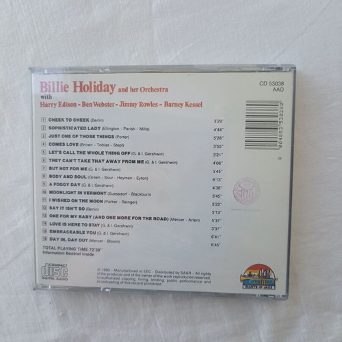 Billie Holiday And Her Orchestra CD new, jazz