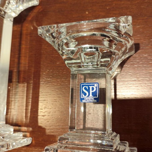 Set of 2 crystal candlesticks SP Crystal Selections like new