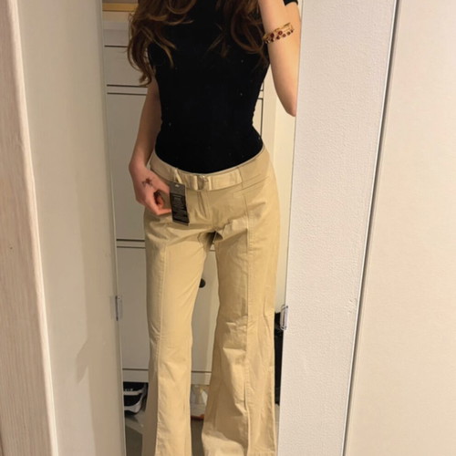 Vintage low waist elegant pants beige, size XS, like new