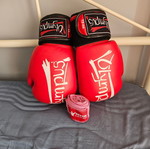 Olympus Sport Training III boxing gloves like new, red, synthetic leather