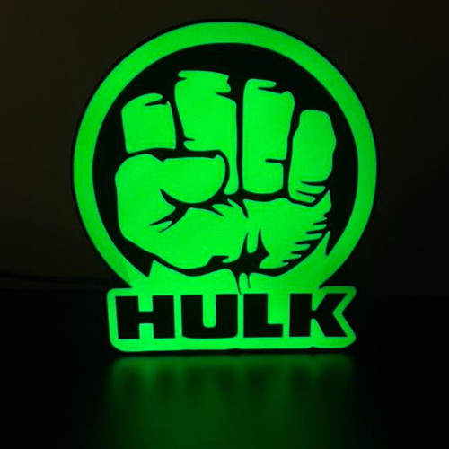 3D print lightbox Hulk fist, 18x20x4 cm, USB powered