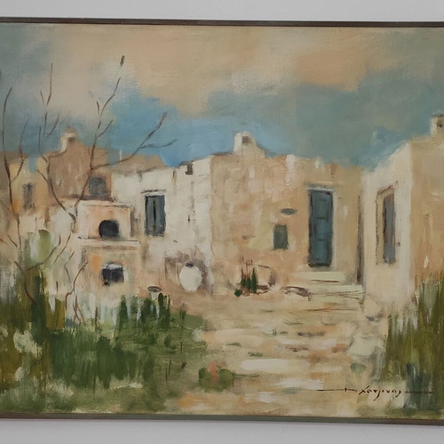 Dimitris Chatzinas Traditional Aegina Oil Painting on Canvas 50x60