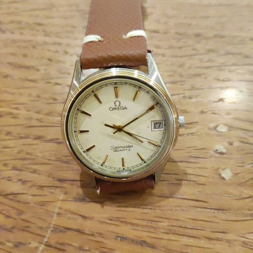 Omega Seamaster quartz cal.1332 wristwatch used, steel and gold case