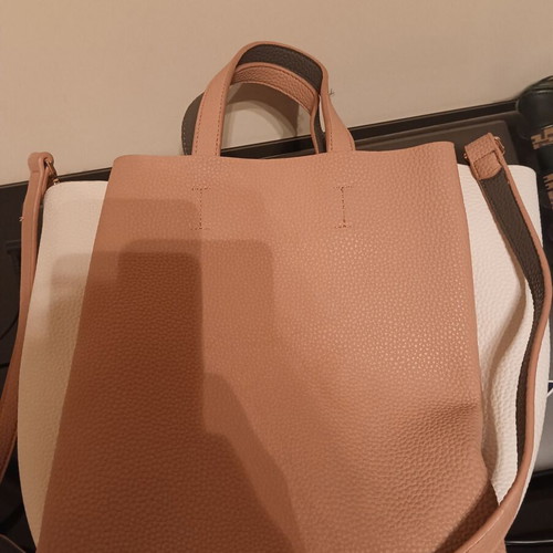 Axel women's bag used, two-tone white and pink