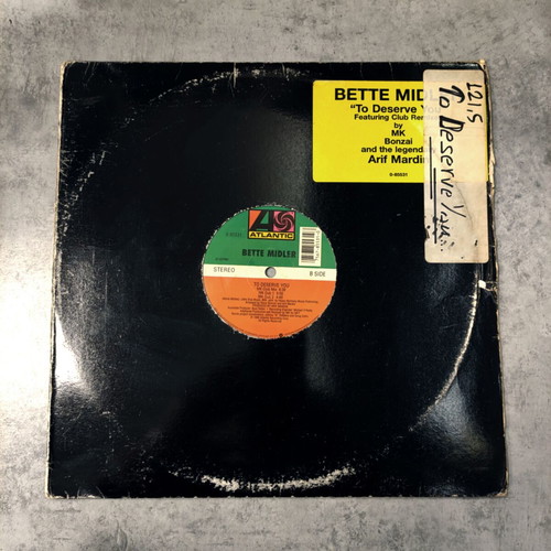 Bette Midler To Deserve You 12'' Vinyl Maxi Single 1995 used