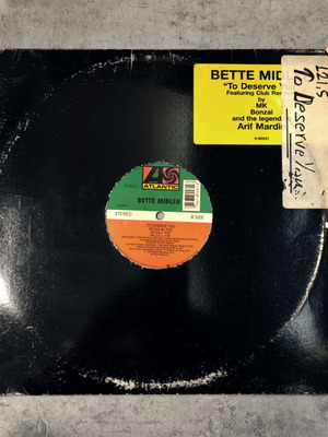 Bette Midler To Deserve You 12'' Vinyl Maxi Single 1995 used