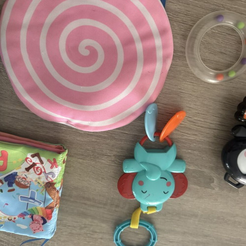 Baby toys set with soft books and rattles
