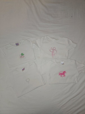 Set of No4 T-shirts like new, 3/4 sleeve, white, 104 cm
