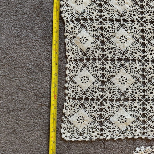 Set of 4 handmade embroidery and lace pieces used