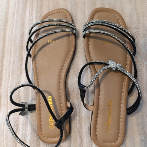 Passarella flat sandals with rhinestones size 40 new