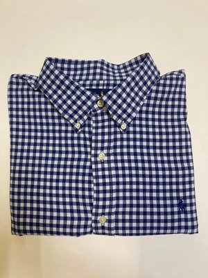 Ralph Lauren shirt XXL classic fit dark blue white checked with dark blue pony
