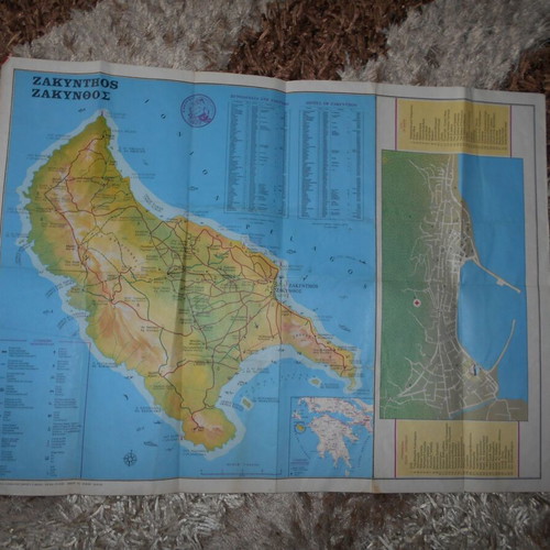 Zakynthos Tourist Map Folded used