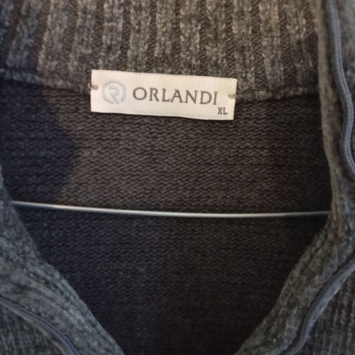 Men's sweater XL like new, gray and blue, 100% chenille