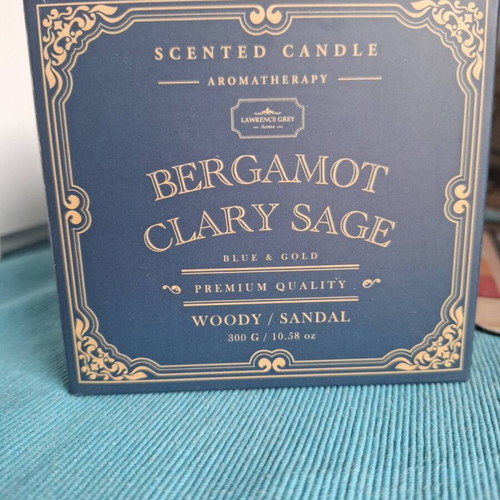 Lawrence Grey Bergamot Clary Sage scented candle 300g new