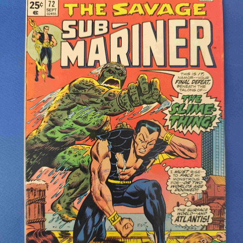 Sub-Mariner 72 used Marvel comic with first Slime-Thing appearance