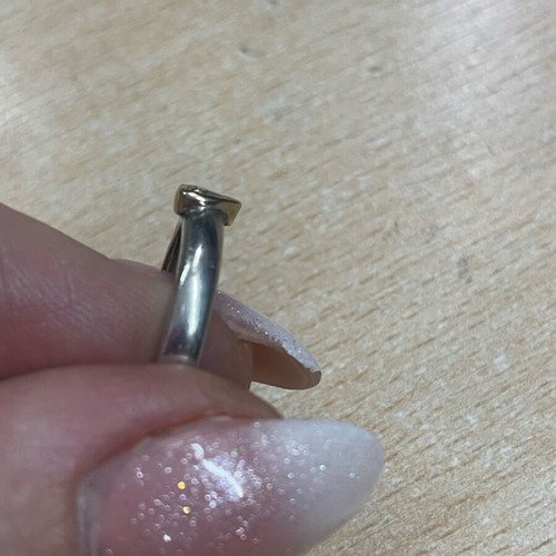 Silver gold ring 925 and 585 used, size 55