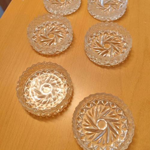 Vintage crystal dessert plates like new, set of 6