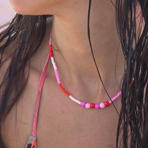 Pink Summer Mood handmade necklace