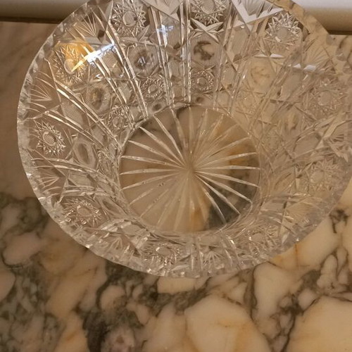 Large Bohemia crystal vase with 2 ashtrays and large bowl like new