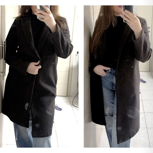 Zara long dark brown chocolate coat like new, size M