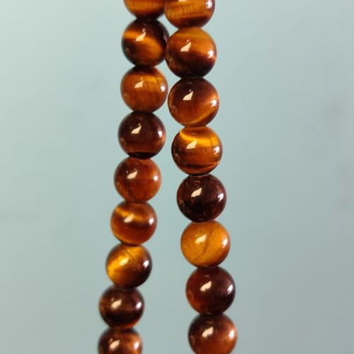 Komboloi with Tiger's Eye stones and silver, like new