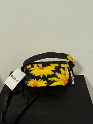 Τσάντα Χιαστί Desigual Christian Lacroix Mini Floral καινούργια, μαύρη με πολύχρωμα λουλούδια