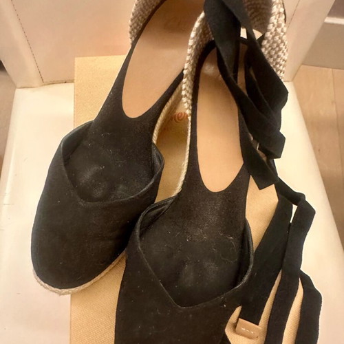 Castaner black and beige wedge sandals like new, size 40