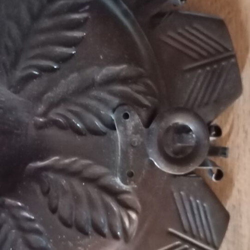 Traditional Bulgarian decorative copper plate like new with patina and relief ornaments