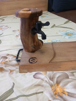 Alcohol dispenser handmade from walnut wood new