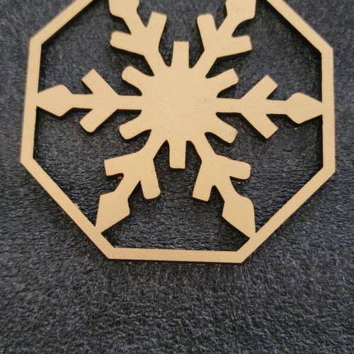 Set of 3 handmade MDF coasters with snowflake design
