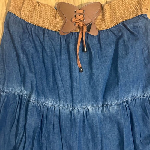 Denim long skirt S/M like new, blue