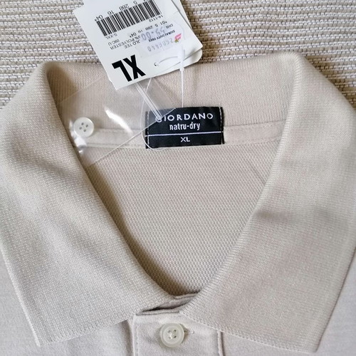 Giordano Polo Shirt natru-dry XL new, beige