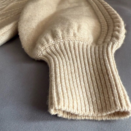 Beige knitted dress H&M like new with turtleneck and oversize sleeves