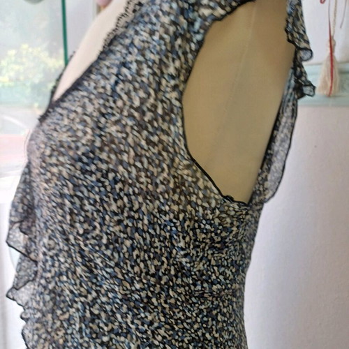 Esprit dress used spiderweb fabric black and blue size M