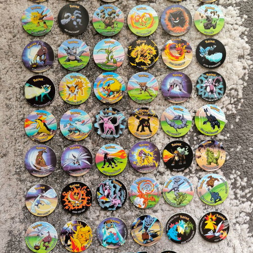 Pokemon Tazos League 1 complete collection like new, 50 pieces