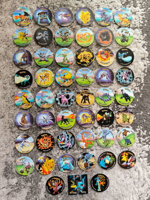 Pokemon Tazos League 1 complete collection like new, 50 pieces