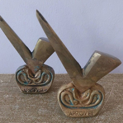 Massive brass Aprovel decorative items used, set of 2