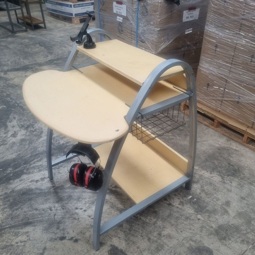 Computer desk like new with storage shelf