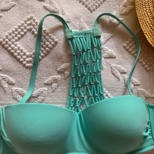 Bikini set used, turquoise with back design, size S