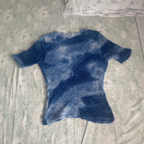 90s vintage blue short-sleeve top like new
