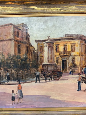 Έργο τέχνης Ε. Διαλέτης μεταχειρισμένο, Ωρολόγιο Ανδρόνικου Κηρρύστου σε κορνίζα