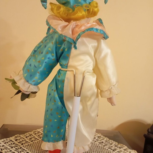 Porcelain doll Chester the Jester 40 cm used, Heritage Mint Ltd