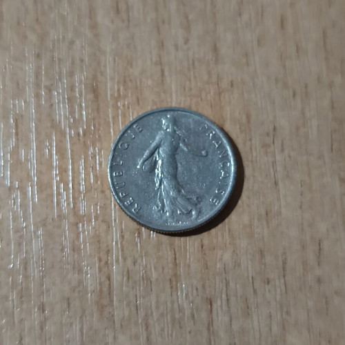 Collectible 1/2 Franc France coin 1968 used, nickel