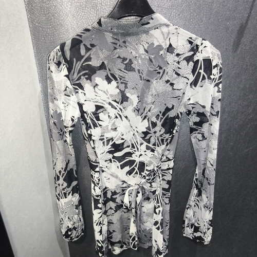 Mexx See-Through Floral Top like new, black and grey