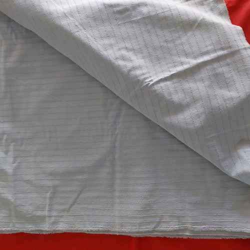 100% Cotton Fabric Striped Light Gray New 240x150cm