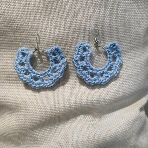 Handmade earrings new, blue and pink